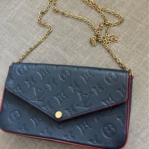 Navy Monogram Empriente Félicie Pochette Gold Hardware, 2016